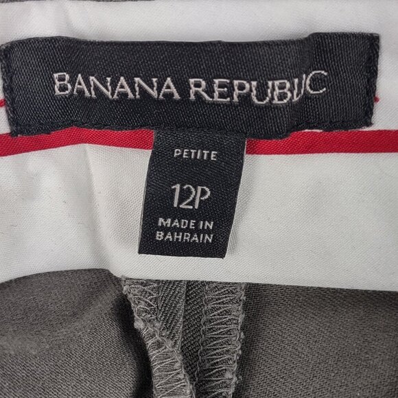 Banana Republic Sloan Gray Stretch Dress Pants Size 12P Flat Front Ankle Slacks - Picture 10 of 12